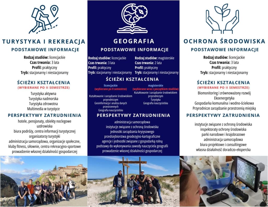 Instytut Geografii zaprasza na studia na kierunkach: