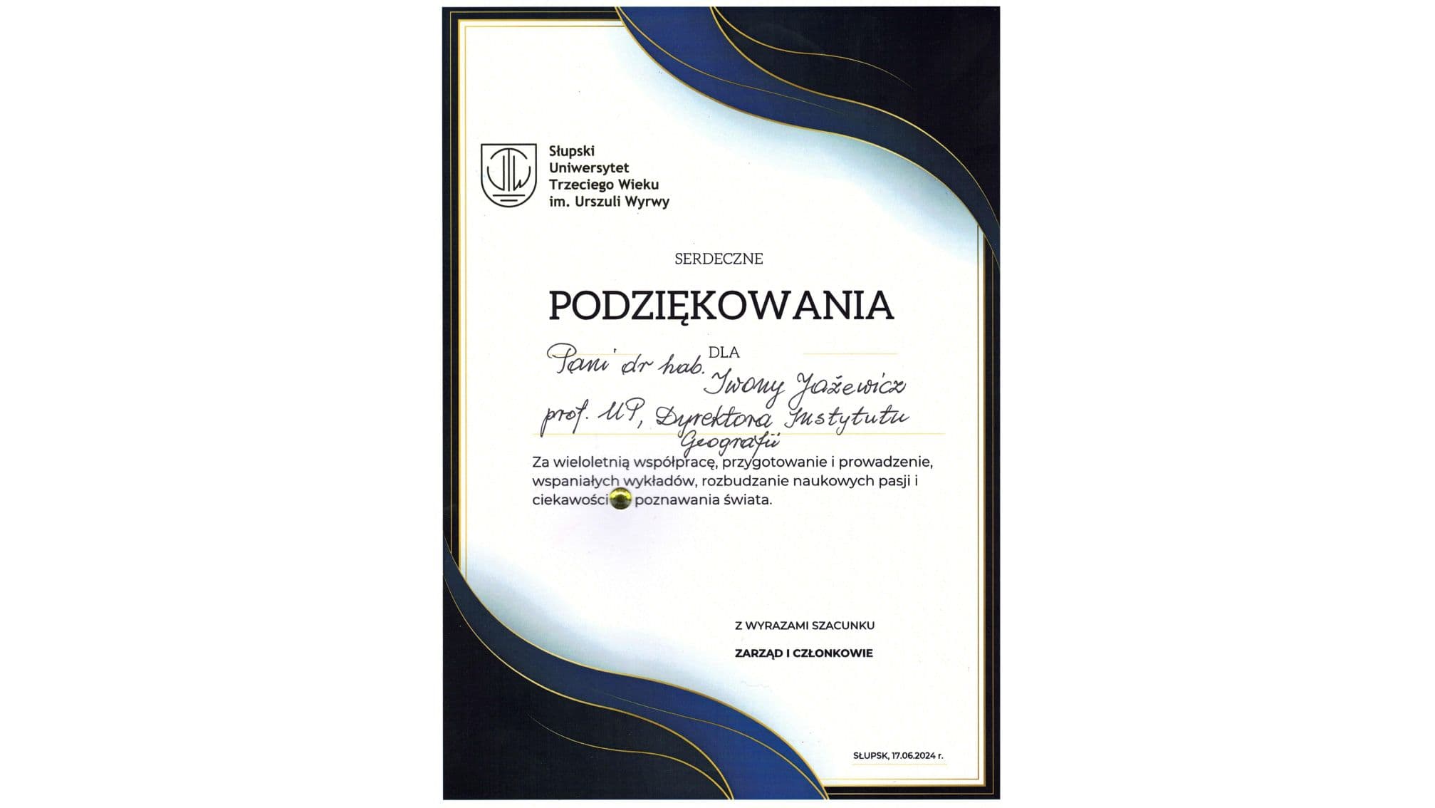 Pracownicy IG na obchodach Jubileuszu 20-lecia Słupskiego Uniwersytetu Trzeciego Wieku