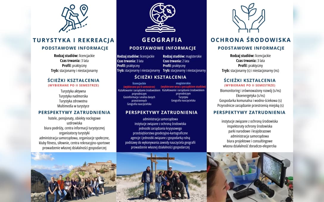 Instytut Geografii zaprasza na studia na kierunkach: